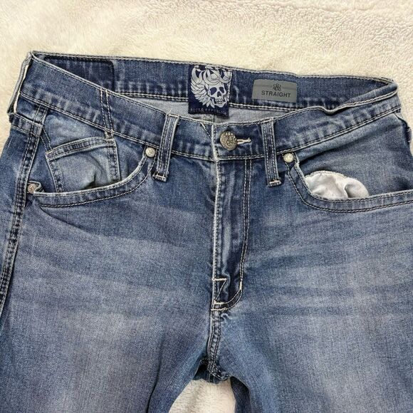 Y2K Rock Republic Neil Men Straight/ Leg Straight Fit Jeans 32x26 Blue Distress - Picture 2 of 9